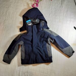 Children's Navy and Gray Hooded Jacket